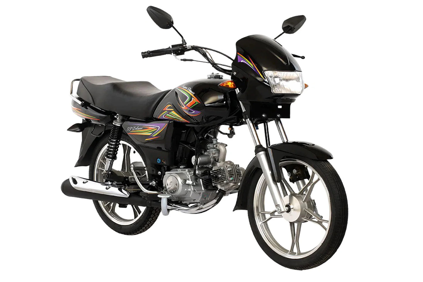 Super Power 70CC Motorcycle - SP-70 Delux (Self Start + Alloy Rim) Without Registration