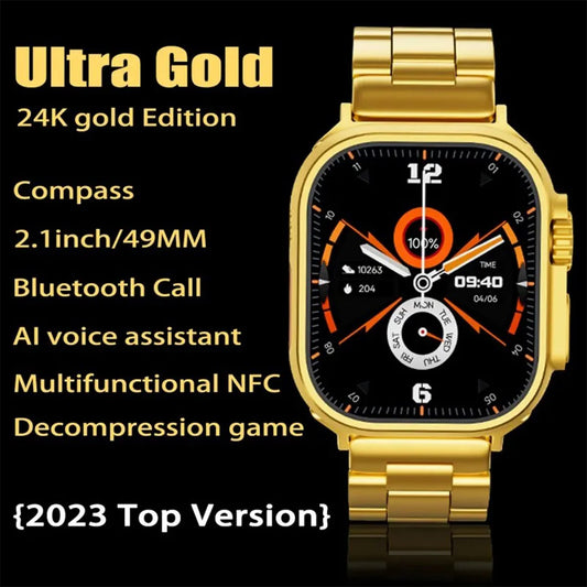 Newest Ultra Gold Series 9 Smart Watch Men GPS NFC IP67 Smartwatch Waterproof Sport Mode Fitness